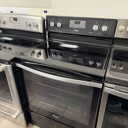Whirlpool Black And Steel Electric Stove 