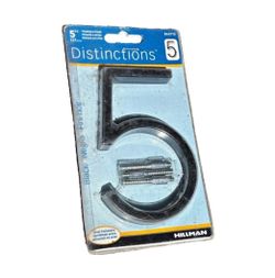 Hillman Distinctions 5-Inch Black House Number 5