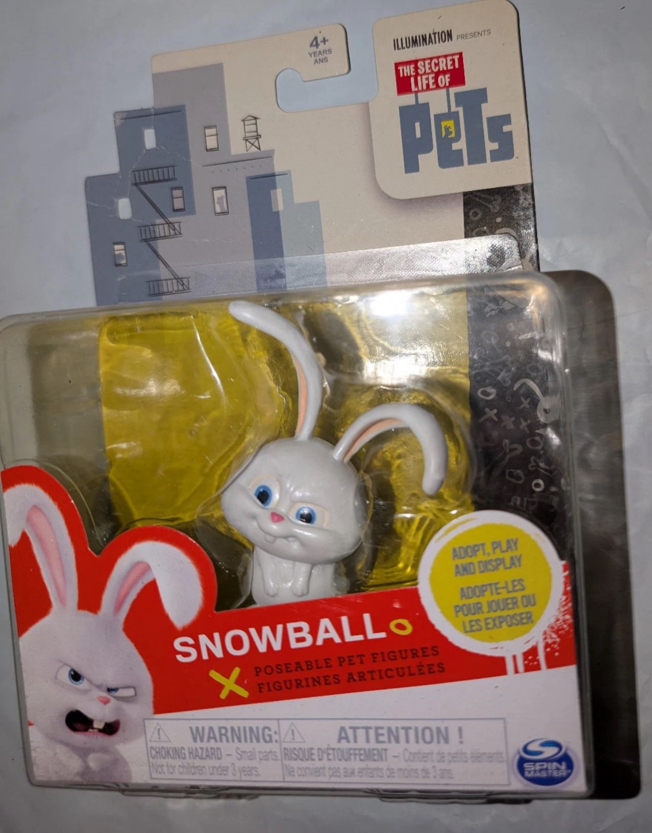 NIP SNOWBALL Bunny 3" PVC FIGURE The Secret Life Of Pets Spin Master Fast Ship!