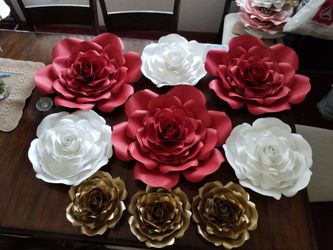 Paper flowers and roses