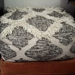 Tufted Boho pouf ottoman 