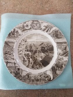 Arizona State Plate, Made Expressly For Diamond's, Johnson Brothers Made In England
