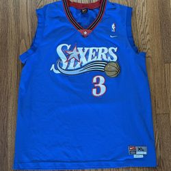 Allen Iverson Philadelphia 76ers Basketball Jersey XL Nike, Authentic Vintage, Stitched, Rare 