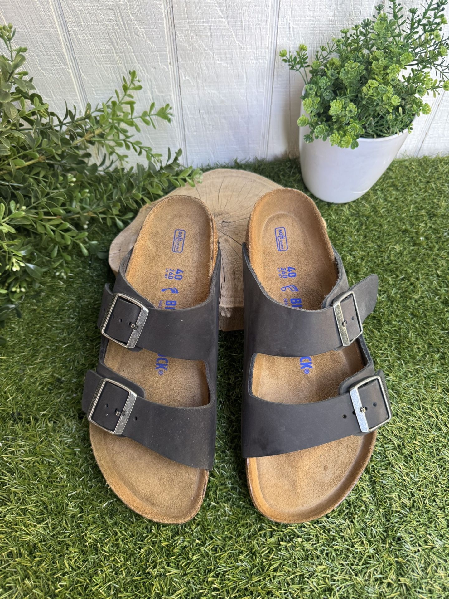 BIRKENSTOCK  ARIZONA SOFT FOOTBED NATURAL LEATHER OILED size 40 US 9-9.5 NEW
