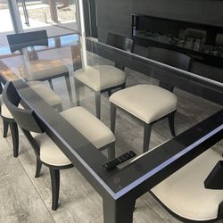 Dining Table Crackle Glass