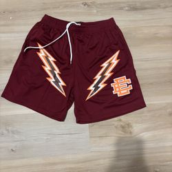 Eric Emanuel Red Lighting Shorts Size MEDIUM