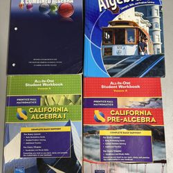 Pre algebra, Algebra 1 Workbook & Textbook