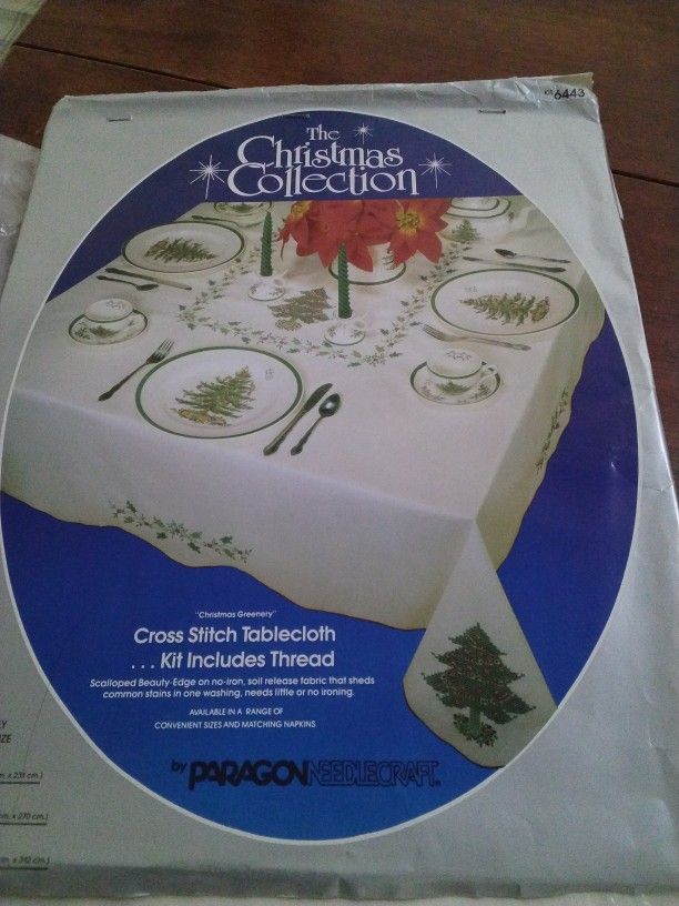 Cross Stitch Tablecloth. 