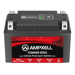 Lithium Motorcycle Battery YTZ14S 12V 360A 6Ah Replacement YTX12-BS Powersport, Motorcycle, ATV, UTV, Scooter, 4 Wheeler and Generator Battery etc.