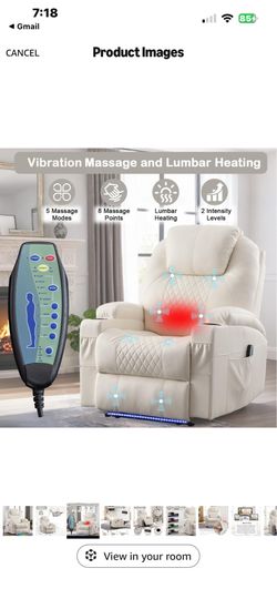Power Recliner Chair with Heat and massage options
