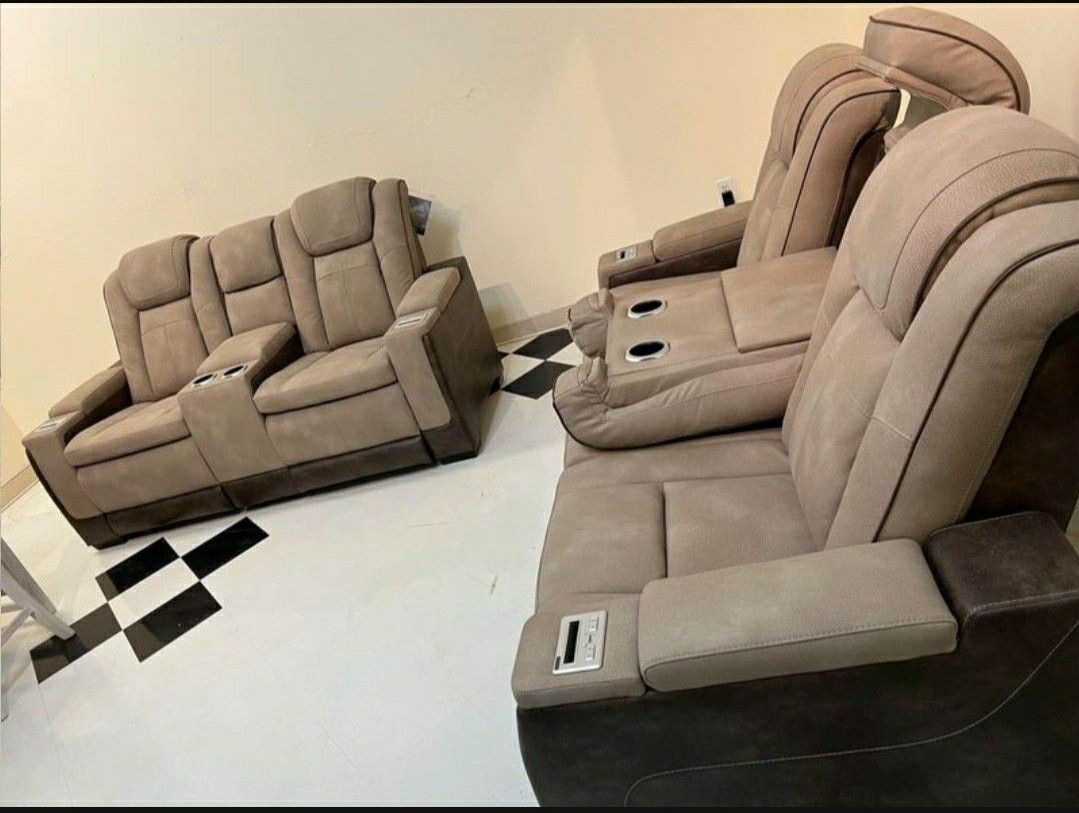 Home Decor Ashley Next-Gen Power Reclining Sofa And Loveseat