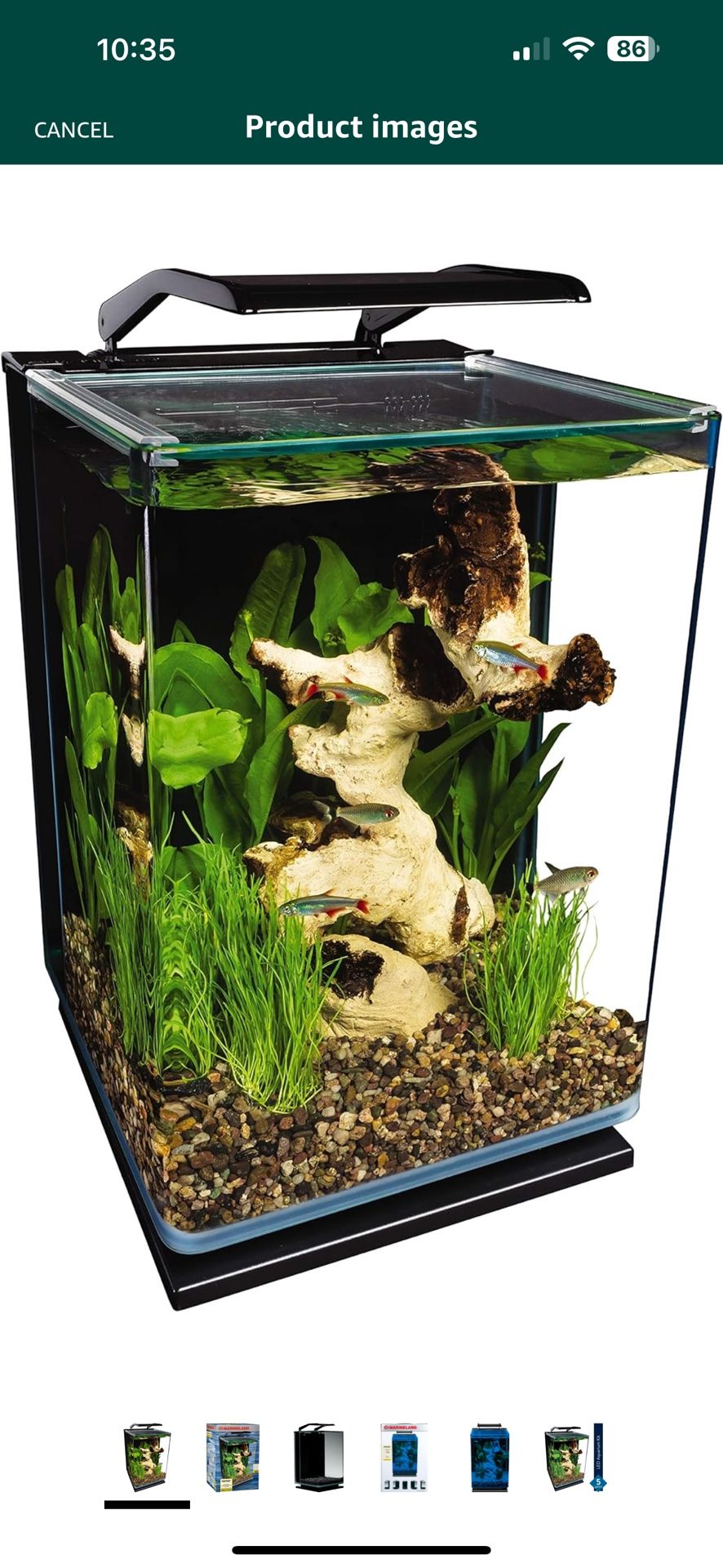 Marineland Portrait Glass Aquarium, 5 Gallons