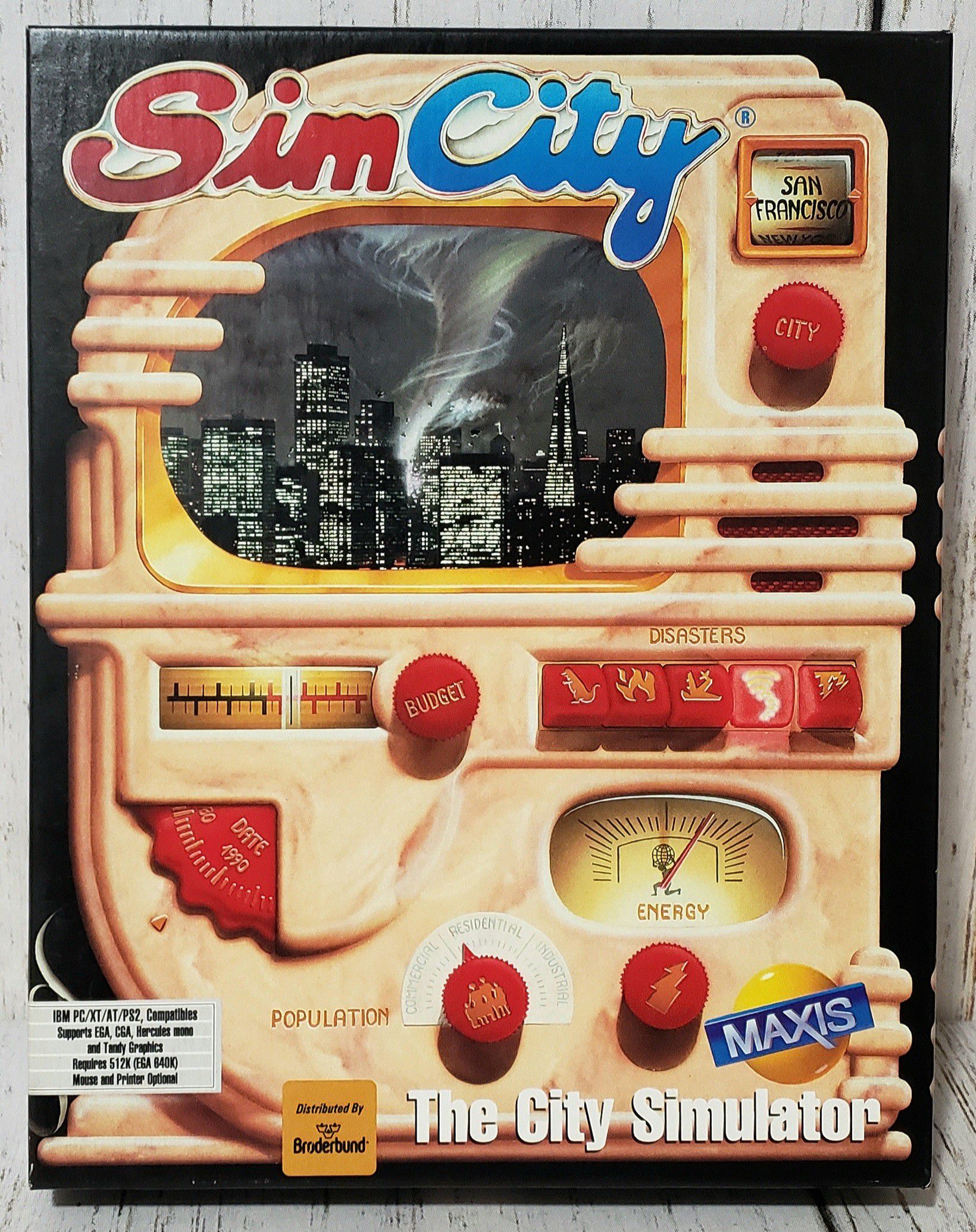 SimCity The City Simulator Sim City Big Box PC Maxis 1991 - Complete EXCELLENT