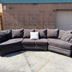 Charcoal Microfiber Sectional Couch
