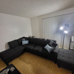 L-Sofa with storage footrest