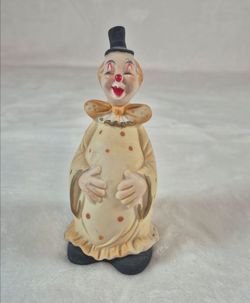 🤡 Vintage Bisque Porcelain Laughing Clown Figural Bell 🤡