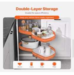 Shop VEVOR Swing Right Blind Corner Cabinet Pull Out for 36 in. Cabinet 2-Tier Swing Tray Soft Close Cloud Blind Organizer