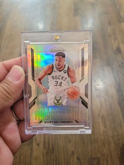 Giannis Antetokounmpo dominance silver prizm basketball card