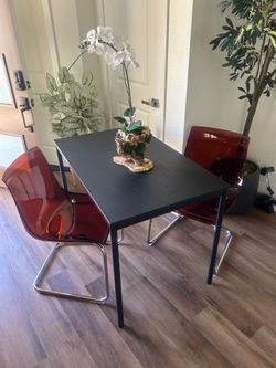 Table and two chairs