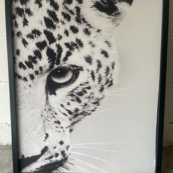 Black and white leopard wall art