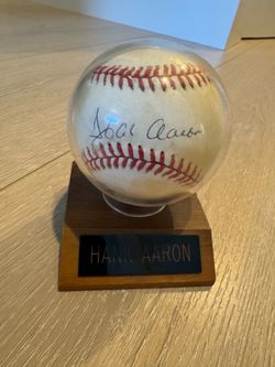 Hank Aaron autographed baseball