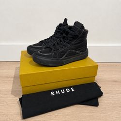 Rhude V1 Nylon High Top Sneakers Black Size 11 With Box & Dust Bag
