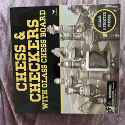 Checkers Glass Board Game.