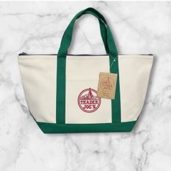 Trader Joe's 2025 Green Large Canvas Tote Bag - New Release, NWT