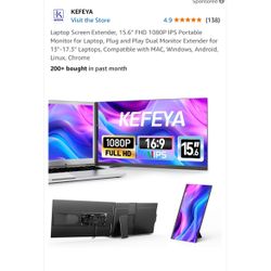 Laptop Screen Extender 15.6” FHD 1080 P