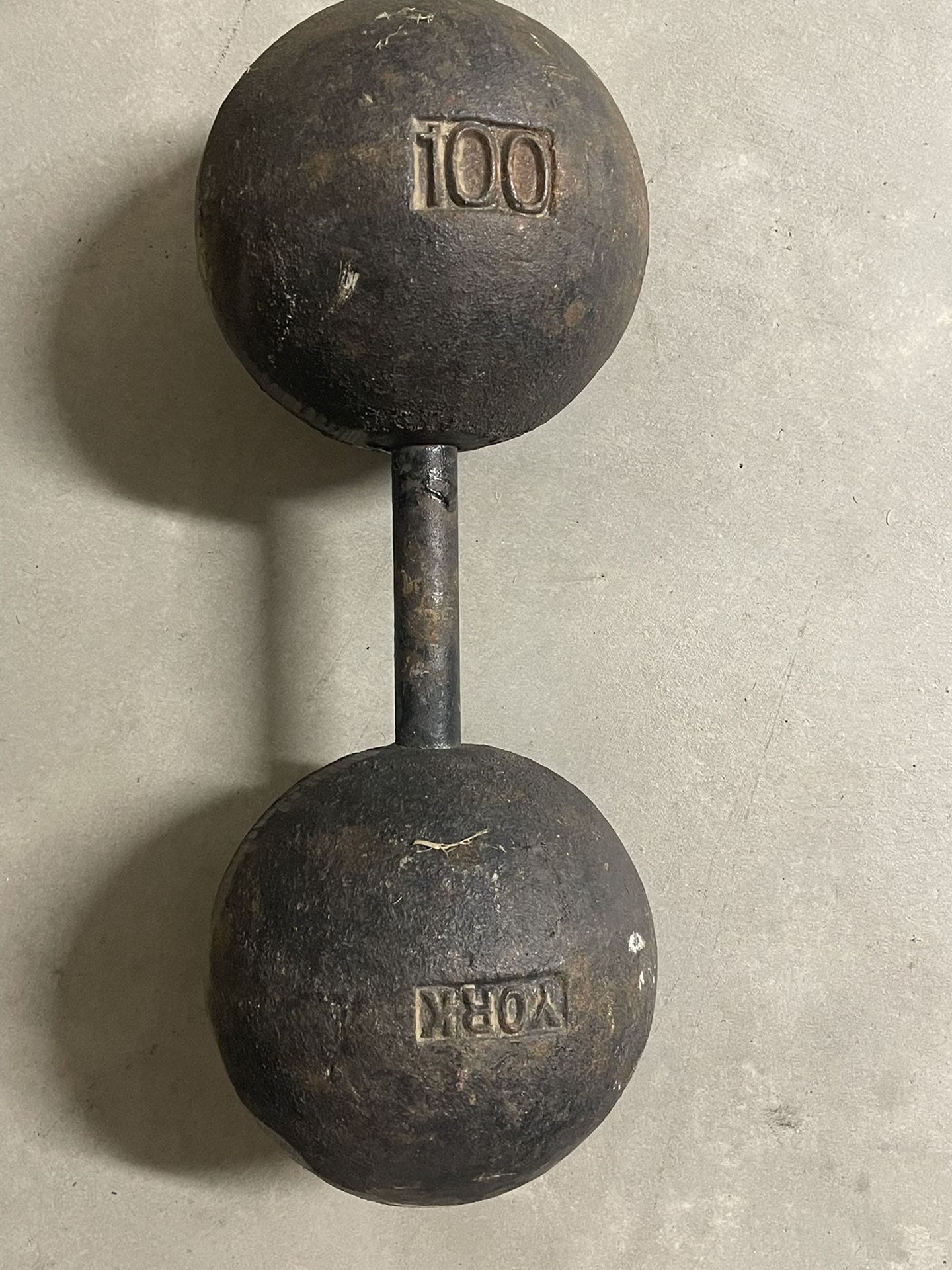 Vintage 100lb York Barbell Dumbbells