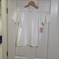Women’s Seamless White Tee – Short Sleeve – Size Large