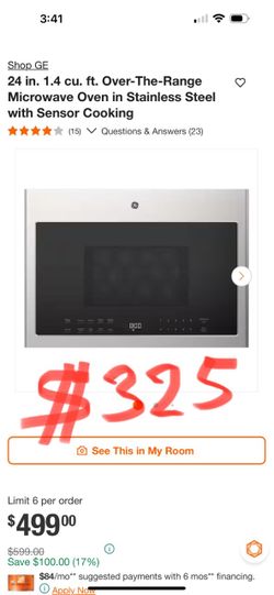 3:41 Shop GE 24 in. 1.4 cu. ft. Over-The-Range Microwave Oven in Stainless Steel with Sensor Cooking