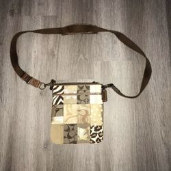 Animal Print Brown Cross Body Coach Bag