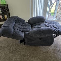 Electric recliner navy blue