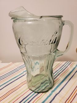 Vintage green glass Coca-Cola pitcher