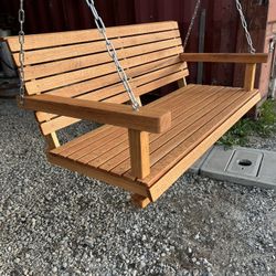 RUSTIC RED OAK PORCH SWING 47” Wide $325