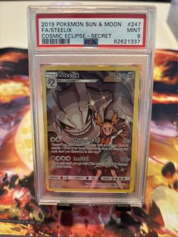 2019 Pokemon Sun & Moon Cosmic Eclipse - Full Art STEELIX SECRET 247 -PSA 9 Mint.