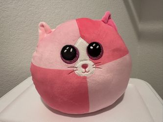 TY Squish-a-boo Scarlett Pink Cat - excellent condition 