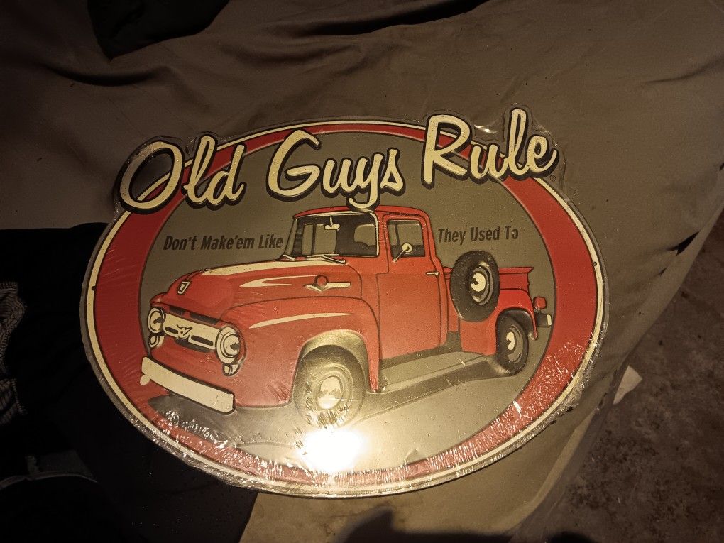 Old Guys Rule Metal Sign