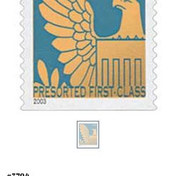 STAMP … Presorted First ClassEagle in Gold on Colored Background