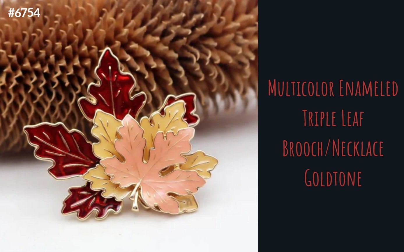 Perfect For FALL!🍁 Triple Leaf Brooch or Necklace