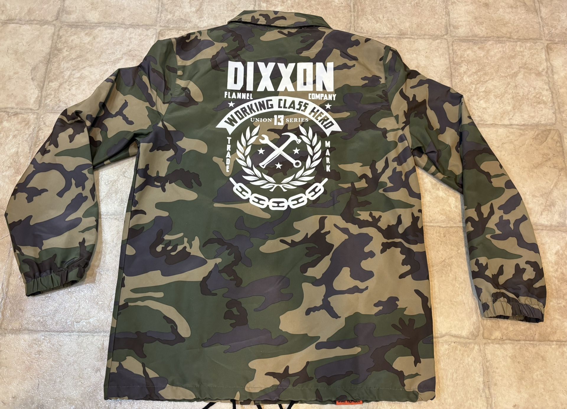 Dixxon Flannel Jacket Mens Medium Camo Ground Up Customs Working Windbreaker