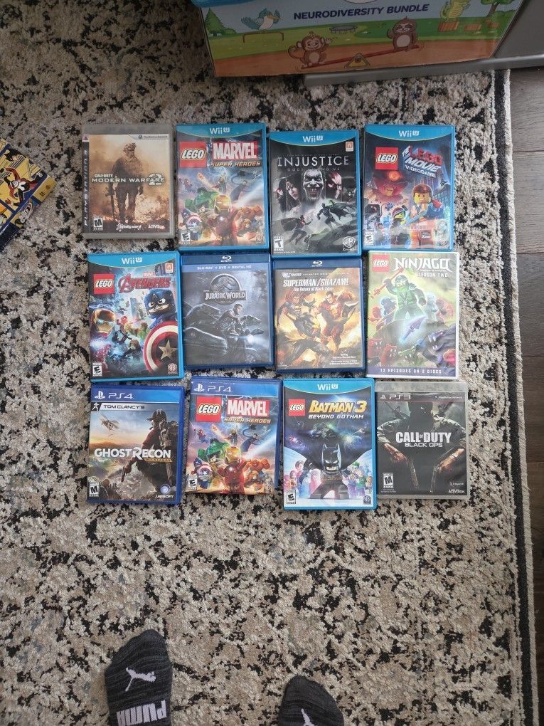 Wii Games, PS3,PS4 And Movies. $5 Each