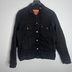 Levi’s Denim Jean Trucker Jacket Mens Medium Black Standard