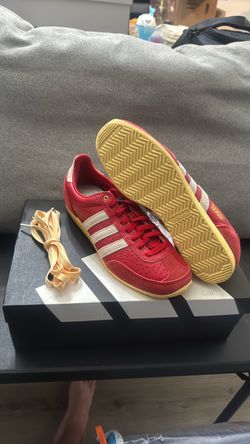 Adidas Japan Red Suede Low-Top Sneakers