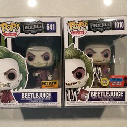 Beetlejuice Funko Pop Set *MINT* 2020 NYCC GITD Hot Topic Exclusive 641 GLOW Tim Burton Movies 1010