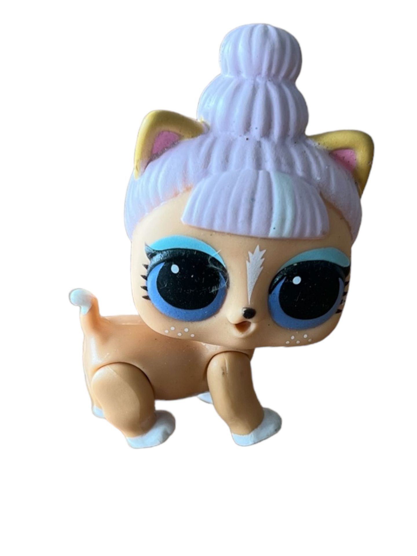 LOL Suprise Doll Toy Lola Up Town Lavender Hair Pet  This LOL Surprise Doll Toy, named Lola Up Town, comes with lavender hair and a cute pet. It is a 