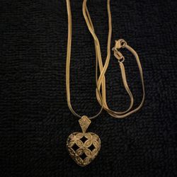 20” Sterling Silver (925) Necklace With Heart Pendant, By ( ADJ)