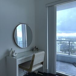 White Desk With Glass Top