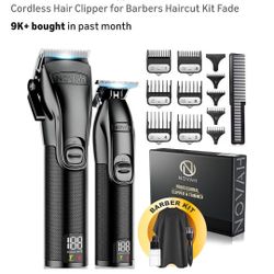 NEW NOVAH CORDLESS  PROFESSIONAL HAIR CLIPPER SET